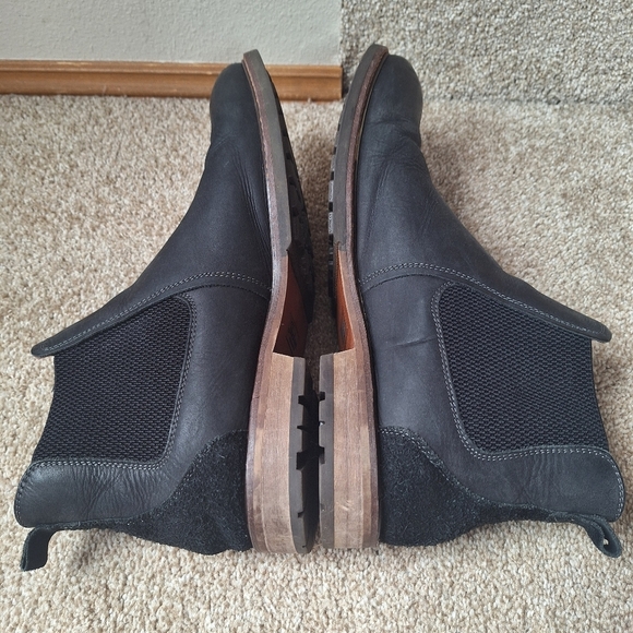 Florsheim Lodge Plain Toe Gore Boot Black Leather Slip On Mens Size 12M - Picture 6 of 10